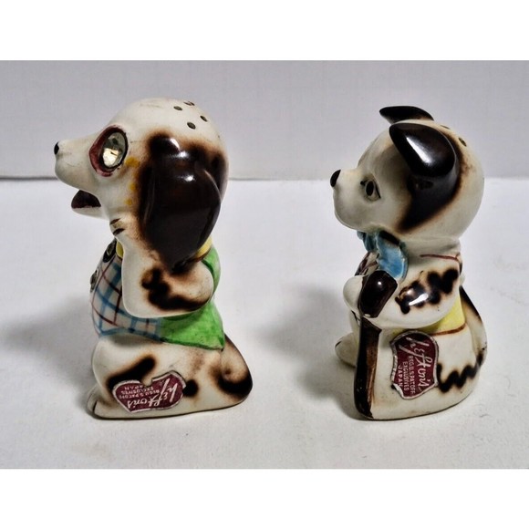 VINTAGE LEFTON’S FANCY DOG ANTHROPOMORPHIC SALT AND PEPPER SHAKERS - Picture 4 of 8
